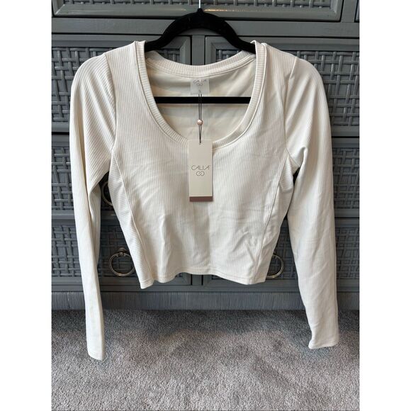 NWT Calia long sleeve crop top w support , Small $55 C46 - Picture 2 of 5